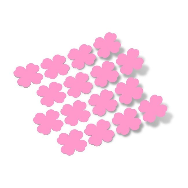 Pink Shamrock-Shaped Vinyl Wall Decals against a white background.