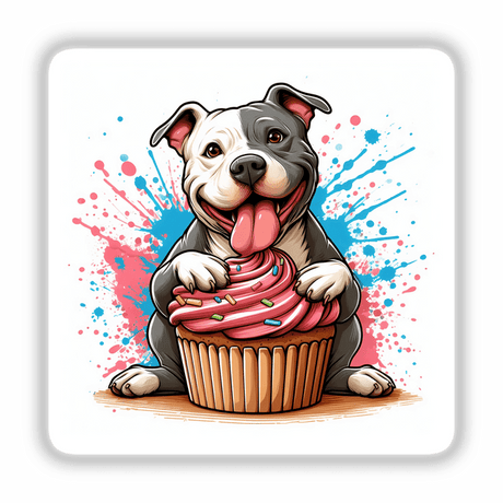Happy Birthday Cupcake Pitbull Dog