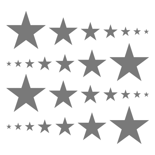 Grey Stars Vinyl Wall Decals - Variety of sizes and shapes of grey star-shaped decals to decorate walls.