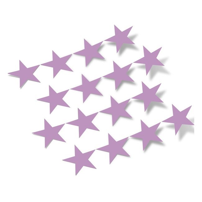 Lilac stars vinyl wall decals on a white background