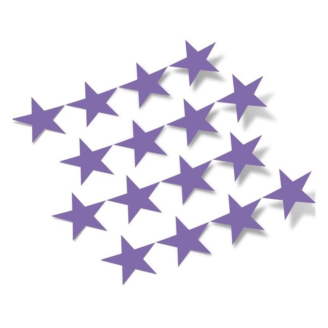 Lavender Stars Vinyl Wall Decals - Decorative star-shaped stickers in a lavender color displayed on a white background.