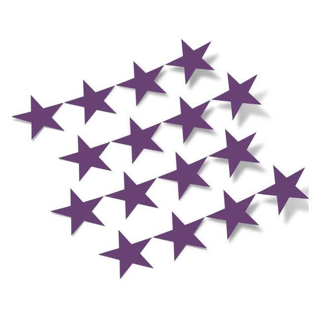 Purple star-shaped vinyl wall decals displayed on a white background.