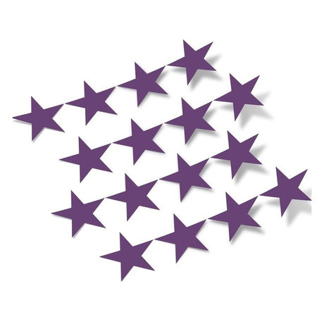 Purple star-shaped vinyl wall decals displayed on a white background.