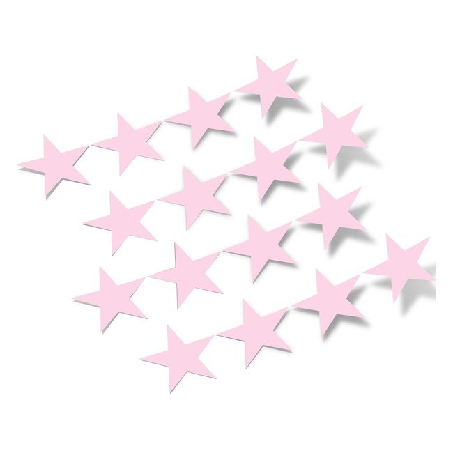 Pink star-shaped vinyl wall decals on a white background