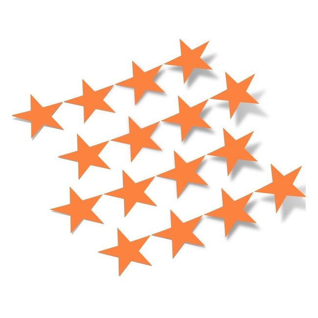 Vibrant Orange Stars Vinyl Wall Decals - Decorative star-shaped wall stickers in a bright, eye-catching orange color against a plain white background.