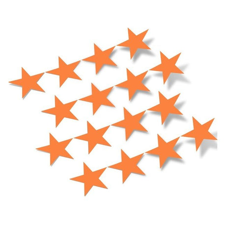 Vibrant Orange Stars Vinyl Wall Decals - Decorative star-shaped wall stickers in a bright, eye-catching orange color against a plain white background.