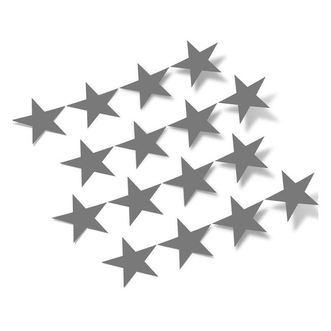 Grey Stars Vinyl Wall Decals - Decorative adhesive wall stickers with a scattered pattern of grey star shapes on a plain white background.