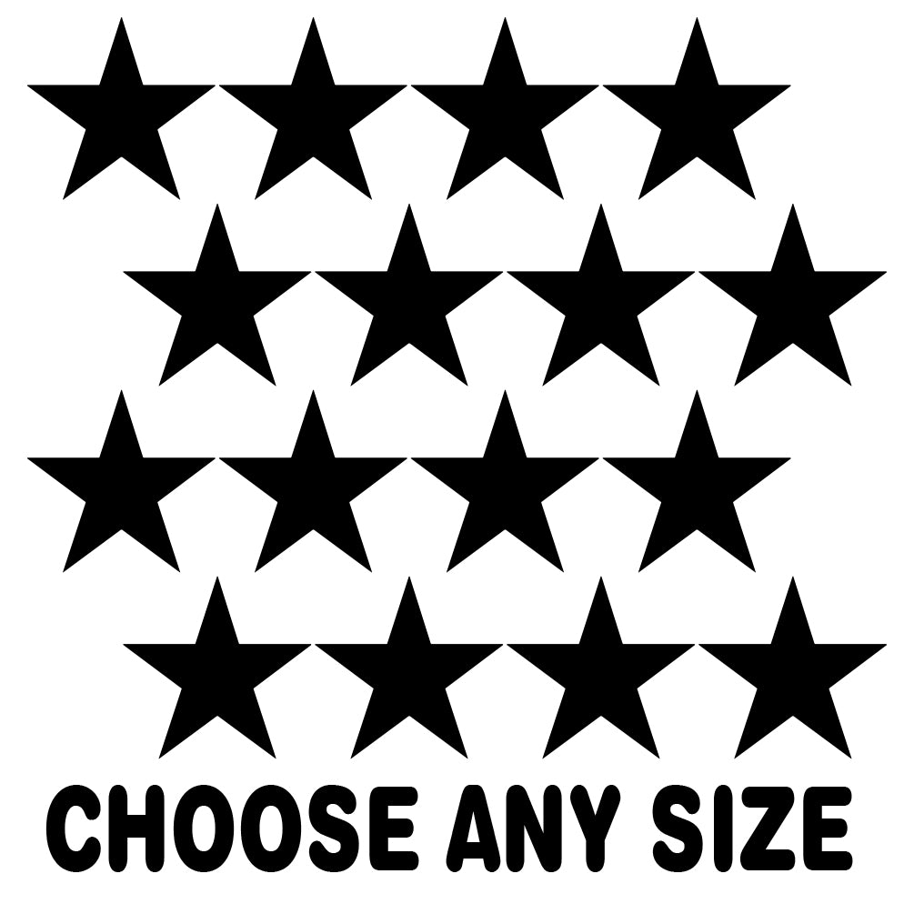 Black Stars Vinyl Wall Decals - Customizable Shapes & Patterns for Home Decor