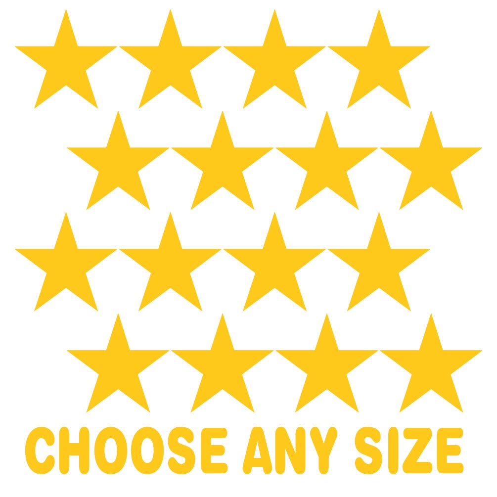 Yellow Stars Vinyl Wall Decals - Customizable shapes and patterns for home decor from Decal Venue.