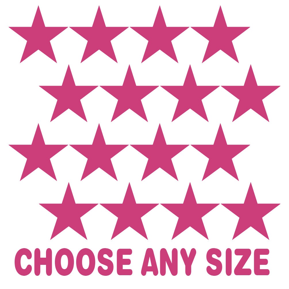Hot Pink Star-Shaped Wall Decals - Customizable Sizes for Decorative Expression