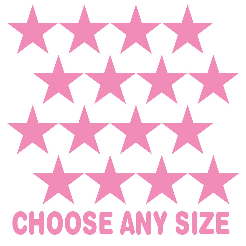 Pink Star Vinyl Wall Decals - Customizable Shapes for Decorating Spaces