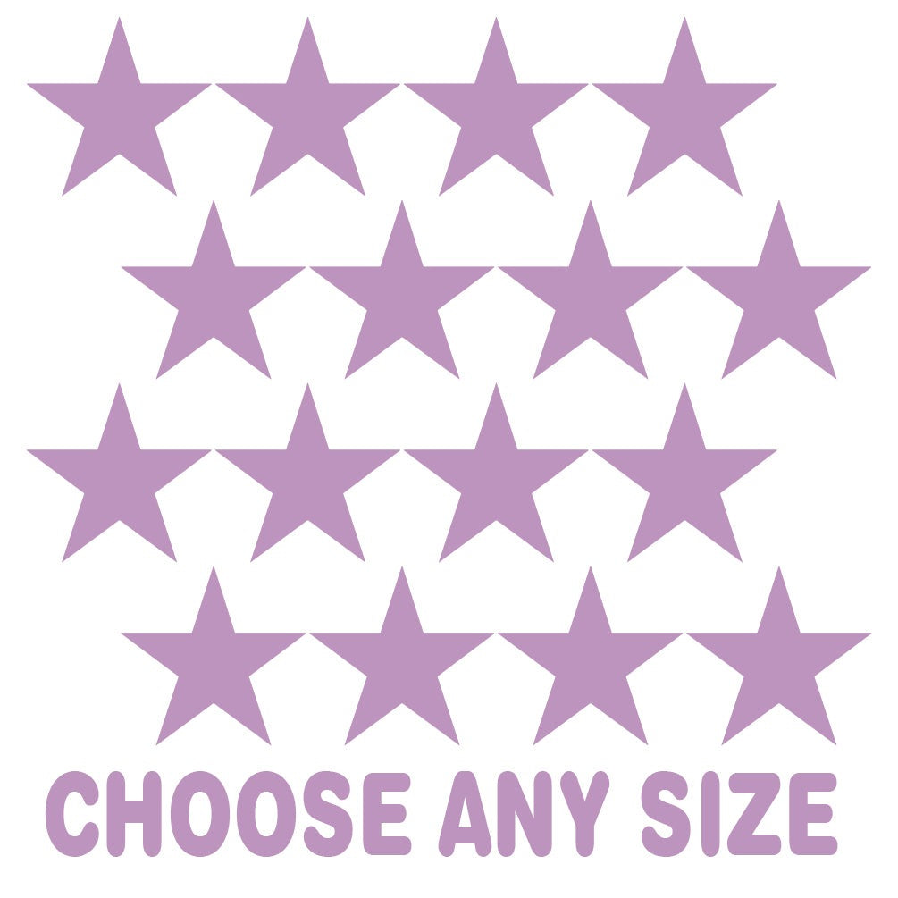 Lilac Stars Vinyl Wall Decals - Customizable decorative star shapes for expressing your style.
