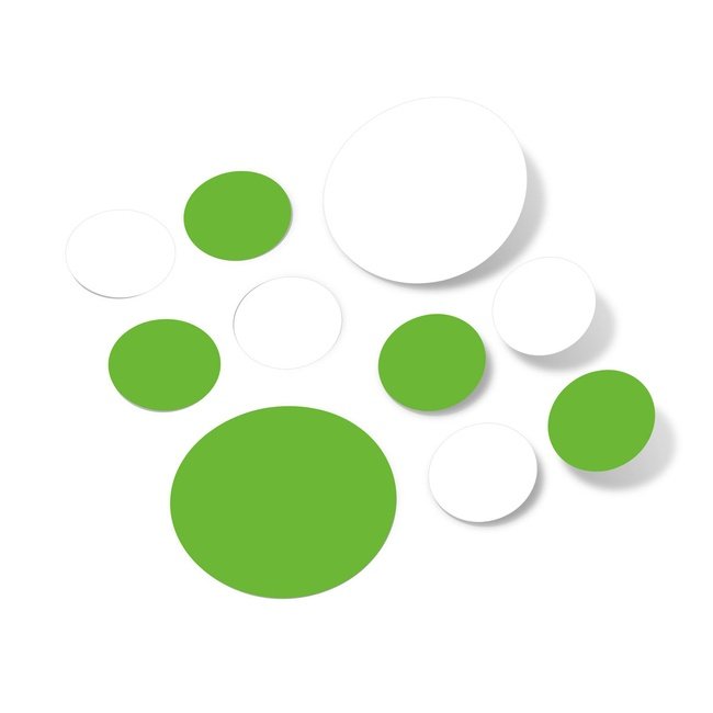 Lime Green / White Polka Dot Circles Wall Decals