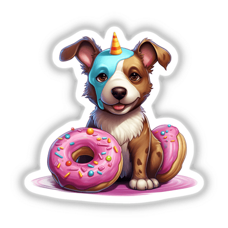 Dog Unicorn with donut