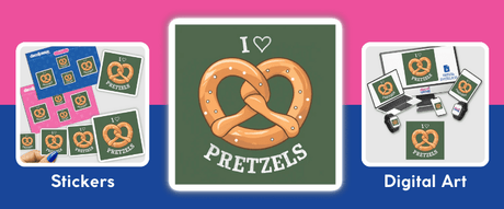 Daily Deal: Get 50% off Today Only on 'I Love Pretzels' Stickers and Digital Art