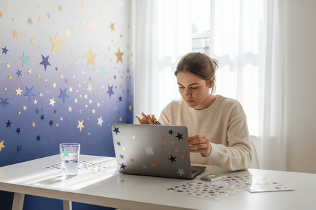 Decorate your space and devices with colorful vinyl star stickers for creative home decor and gifting ideas