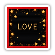 Red Letterboard featuring gold “LOVE” letters adorned with fairy lights, available as stickers or digital artwork.
