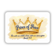 Prince of Peace with Isaiah 9:6 Watercolor Stickers & Clipart featuring a gold crown and blue text, perfect as unique stickers or digital artwork from Decal Venue.
