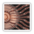 Aboriginal flower artwork featuring a sun surrounded by various animals and intricate patterns, available as stickers or digital artwork from Decal Venue.