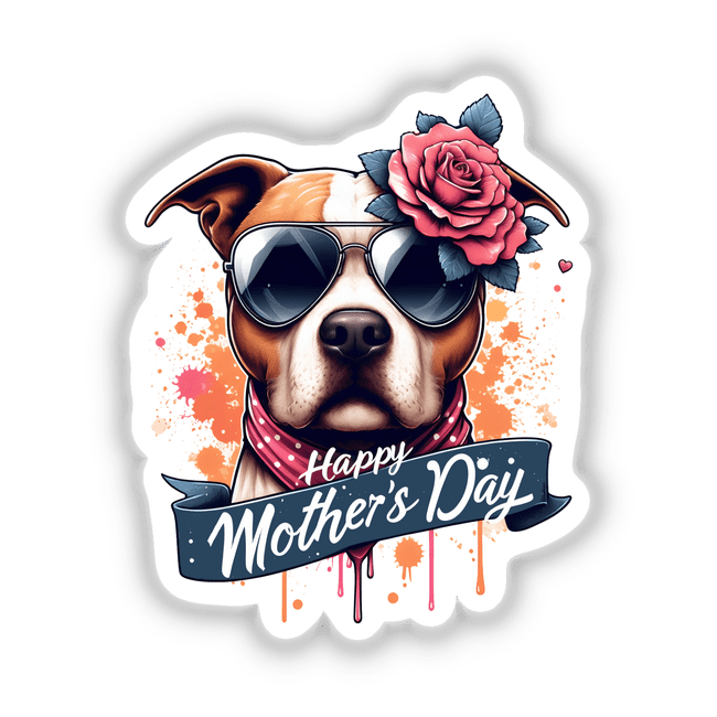 Mothers Day Splatter Pitbull Dog