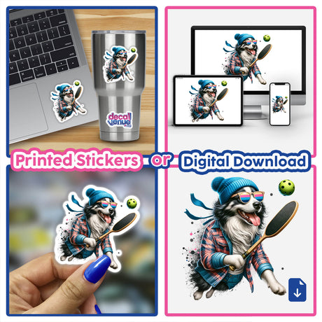 Trendy Border Collie Dog Playing Pickleball