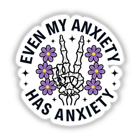 Illustration titled Anxiety available as stickers or digital artwork, depicting abstract elements that convey a sense of tension and introspection, reflecting Decal Venue's unique artistic style.