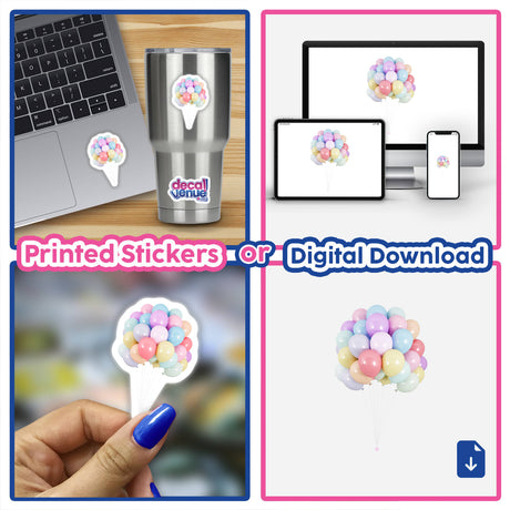 Pastel Helium Balloons in Digital Art Design