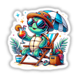 Sunbathing Turtle on Beach Chair