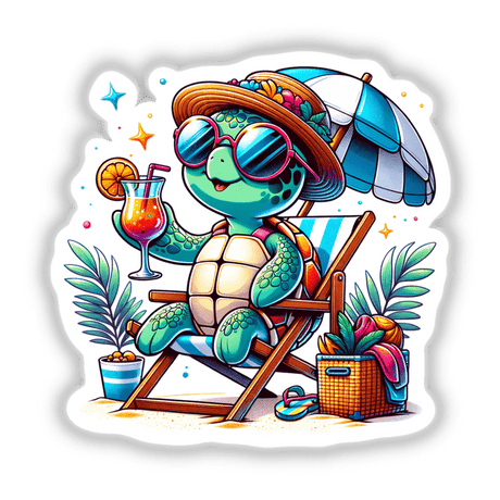 Sunbathing Turtle on Beach Chair
