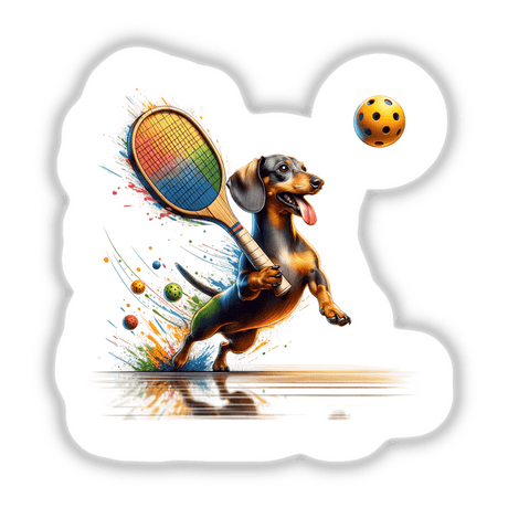 Dachshund Dog Playing Pickleball