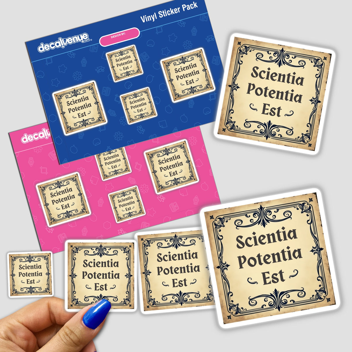 Scientia Potentia Est Sticker | Knowledge is Power Dark Academia Clipart Digital Download
