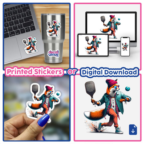 Trendy Fox Playing Pickleball