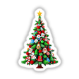 Ugly Christmas Sweater Style Tree featuring a decorated Christmas tree with various ornaments, available as stickers or digital artwork, embodying Decal Venue's unique aesthetic.
