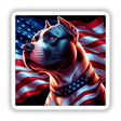 Majestic American Flag Pitbull, Digital Artwork with Patriotic Canine Portrait