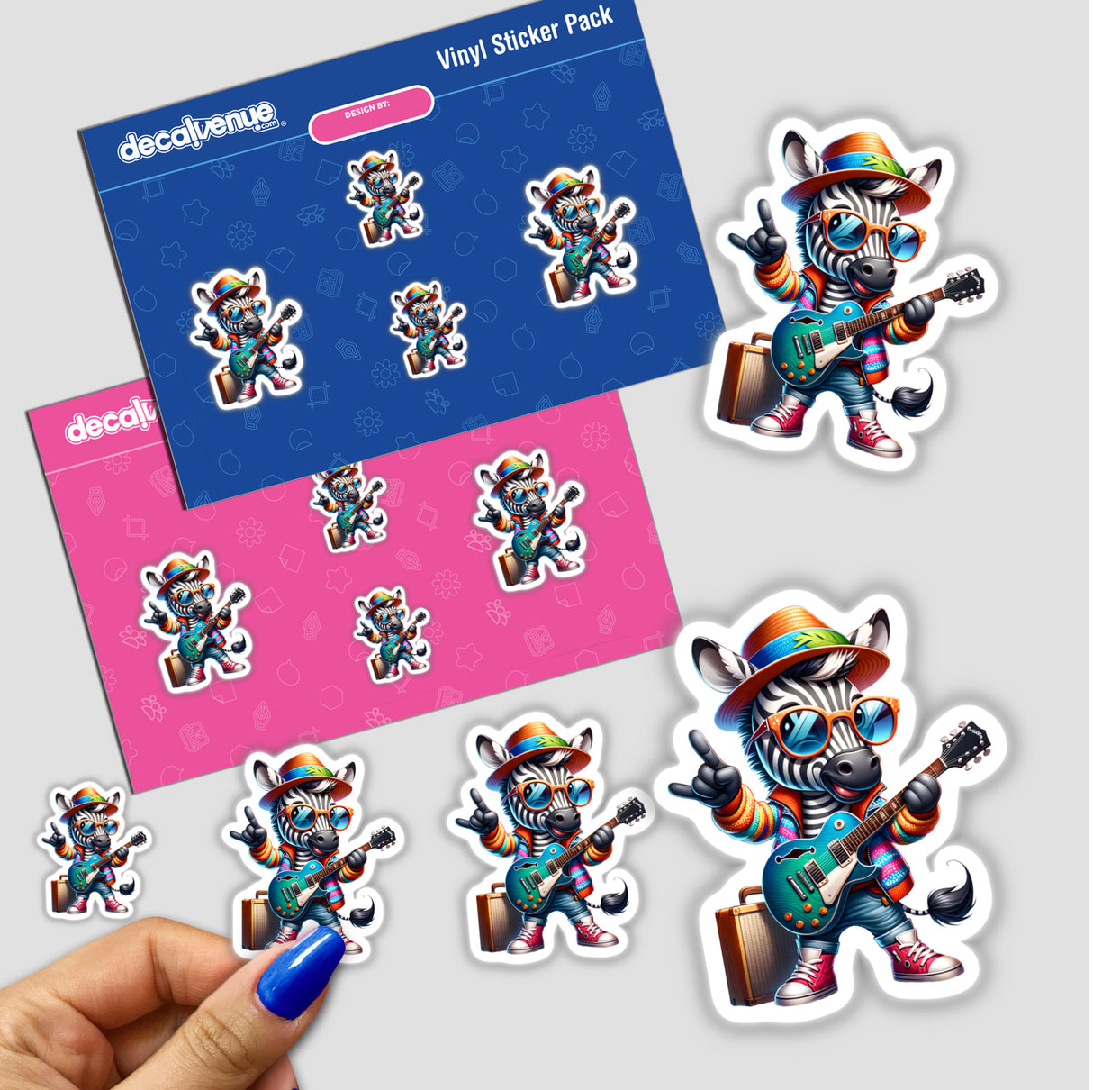 Stylish Zebra Rockstar Playing Guitar