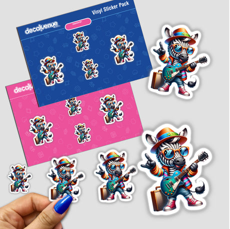 Stylish Zebra Rockstar Playing Guitar