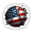 American Flag Baseball Splatter: A baseball featuring a flag design with white stars on a blue surface, available as decals or digital art. Perfect for fans of unique vinyl stickers and digital art.
