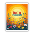 Fauvist Spring Cornflower “Trust Me, I’ll Guide You” Proverbs 3:5-6 Sticker or Clipart, featuring a vibrant floral painting with a sun backdrop, available at Decal Venue.
