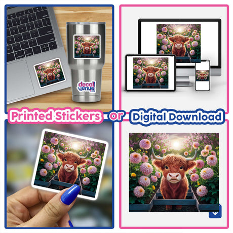 Highland Cow Dahlia Garden