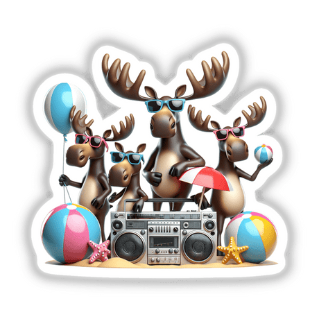 Moose Summer Beach Party Sunglasses Boombox