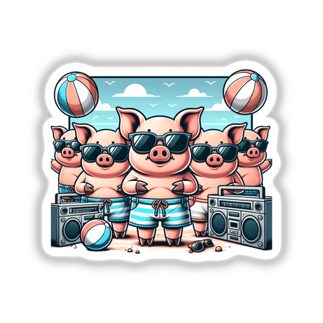 Pig Summer Beach Party Sunglasses Boombox