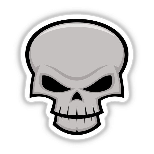 Evil Skull Design: An intricate illustration of a skull, perfect for unique vinyl stickers or digital artwork, showcasing bold artistic lines and detailed features, available at Decal Venue.