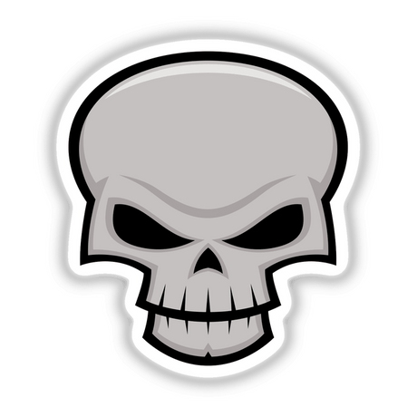 Evil Skull Design: An intricate illustration of a skull, perfect for unique vinyl stickers or digital artwork, showcasing bold artistic lines and detailed features, available at Decal Venue.