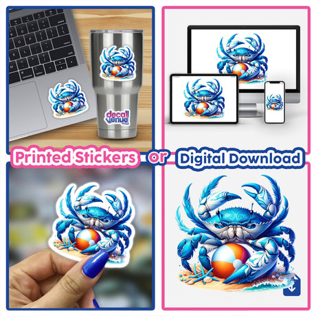 Blue Sand Crab with Beach Ball