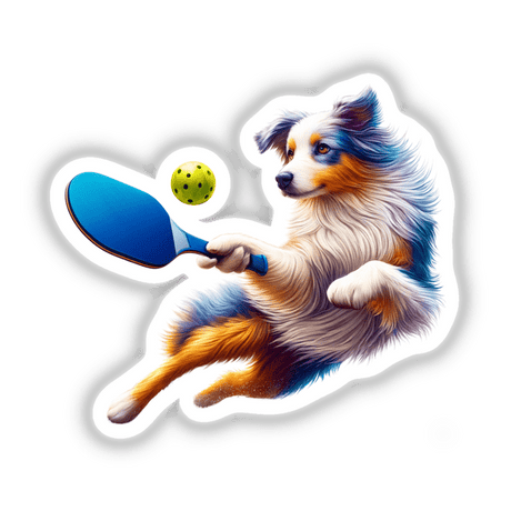 Australian Shepherd Playing Pickleball
