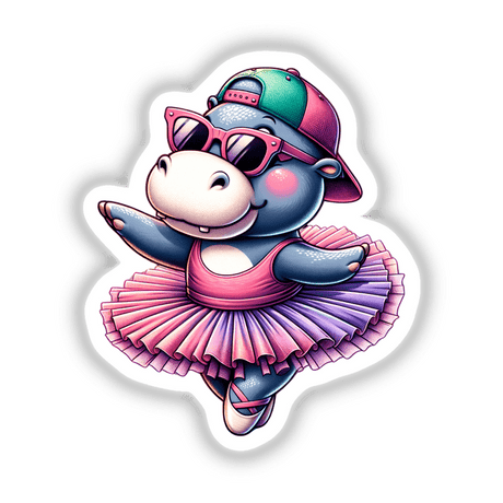 Hipster Hippo Wearing a Tutu Ballet