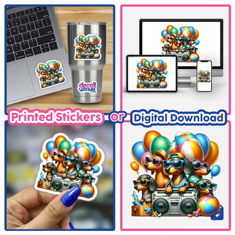 Dachshund Dog Beach Party Summer