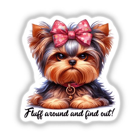 Fluff around and Find out Grumpy Yorkie Dog