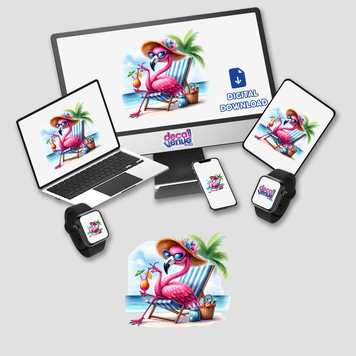 Sun and Fun Beach Flamingo Bird
