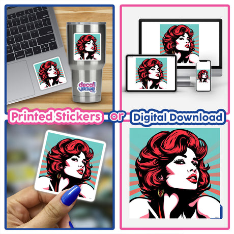 Pop art 3 sticker or digital artwork featuring bold, dynamic shapes and patterns, reflecting Decal Venue's unique vinyl and digital art style. Ideal for adding a vibrant touch to any space.